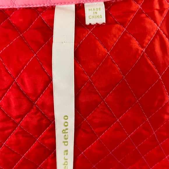 Debra DeRoo quilted 100% silk lightweight pink vest Size XL w/down/high collar - Picture 7 of 14
